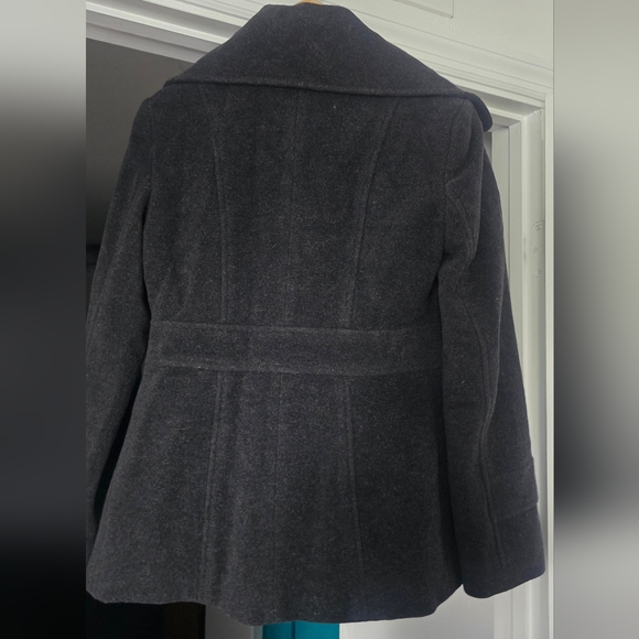 Nine West Women's Wool Blend Pea Coat- Black Size 2 - Classic Fit & Style Lined - Picture 2 of 5
